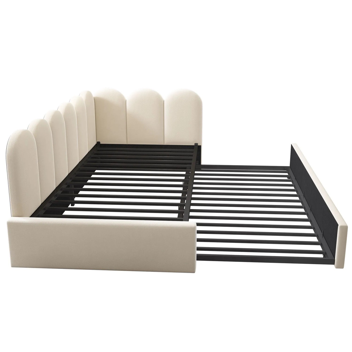 Merax Daybett 90x200cm Ausziehbett Beige Samt