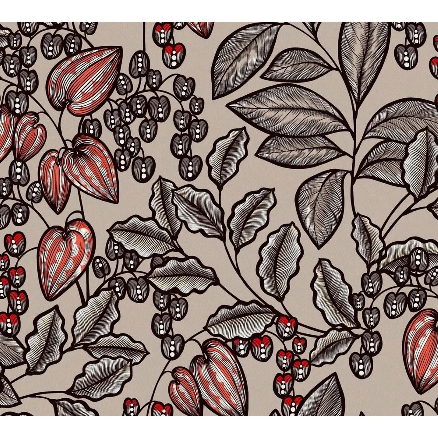 Tadessi Tapete Floral M1-No.1447 Vliestapete in Grau