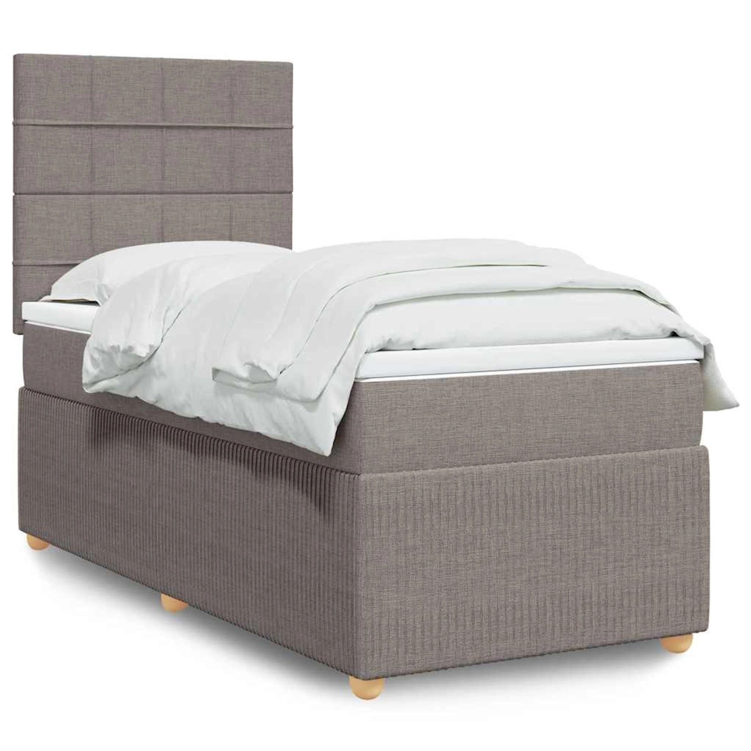 vidaXL Boxspringbett mit Matratze Taupe 90x190 cm Stoff 3294215 günstig online kaufen