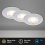 3er Set Briloner LED Einbaustrahler, chrom-matt, warmweißes Licht, IP44 für Bad.