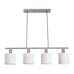 Näve Pendelleuchte Maron, 4-flammig, Naturfarben, Textilschirme. Ideal für Esszimmer.