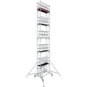 Krause Alu-Fahrgerüst ProTec XS, Arbeitshöhe 11,8 m, mit Rollen und Auslegern für sicheren Stand.