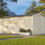 Palmako Holz-Gartenhaus Klar, Satteldach, 273x550cm, tauchgrundiert. Ideal zur Aufbewahrung im Garten.