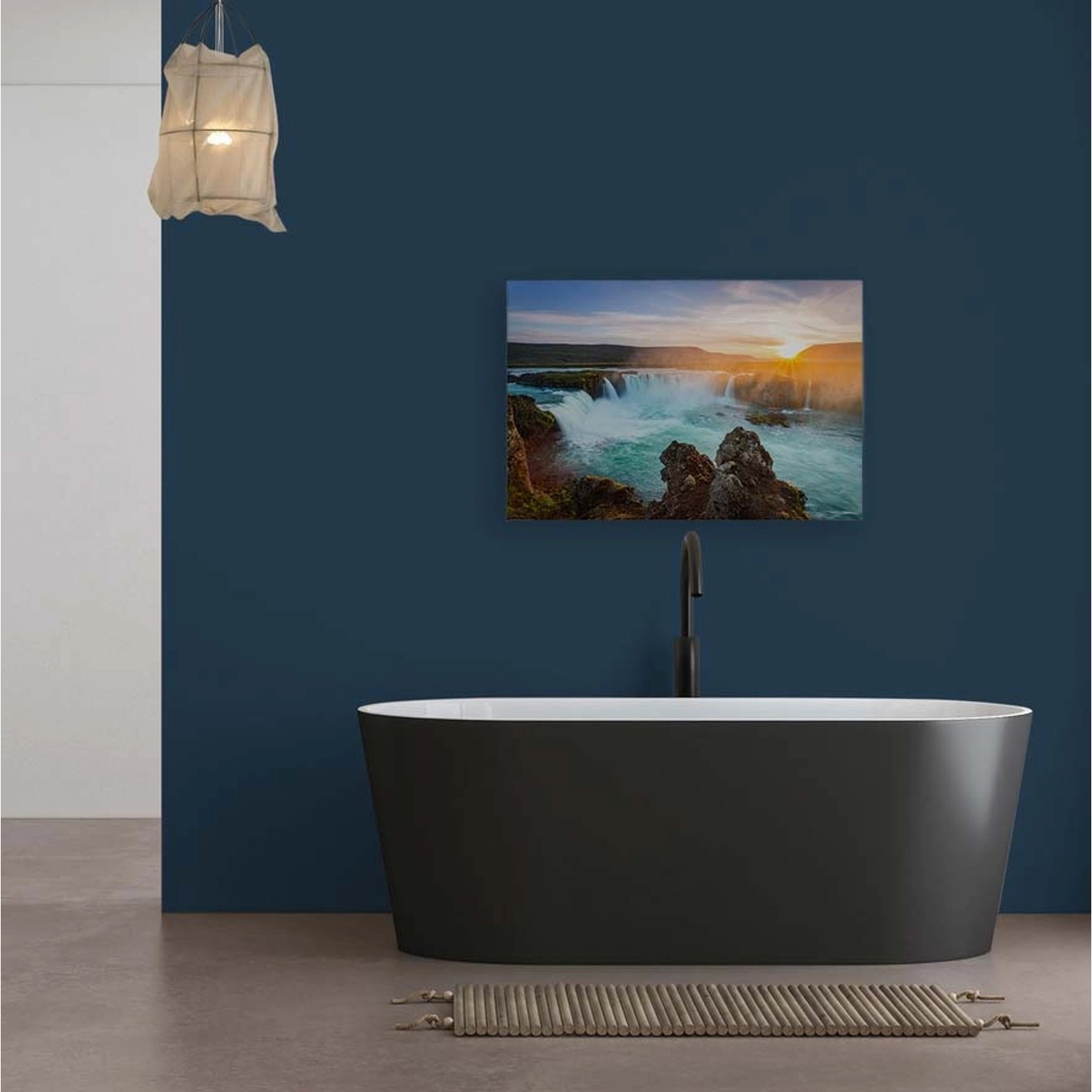 Bricoflor Wandbild Mit Wasserfall Für Badezimmer Und Schlafzimmer Leinwandbild Mit Natur Motiv In 90 X 60 Cm Deko Bild Q