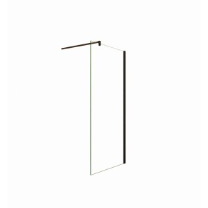 Duschparadies Walk In Duschwand 140cm x 200cm mit 140cm Nano Glas8mm Nano Glas Duschtrennwand Schwarzrahmen