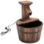 Outsunny Gartenbrunnen aus Tannenholz und Metall im Natur-Look, Ø27x37cm.
