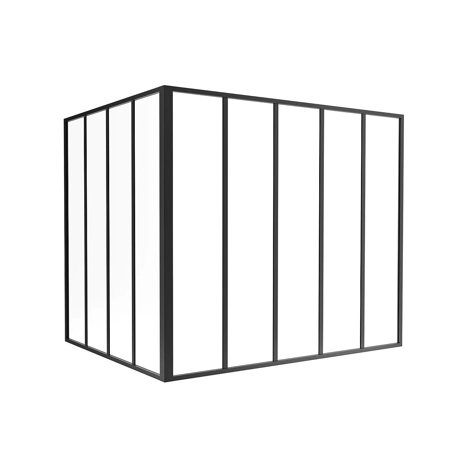 Vente-unique Glaswand Bayview Schwarz 150 cm