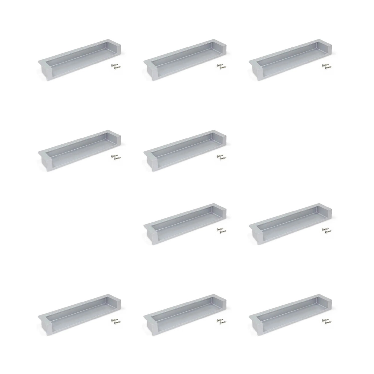 Emuca Lot von 20 Möbelgriffe Kobe L164 mm 128 mm Achsenabstand Zamak Titanfarbig Lackiert