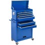 Tectake Werkzeugwagen  8 Kugelgelagerte Schubladen Mit Antirutschmatten Belastbarkeit 150 kg  69 x 33 x 110 cm Blau
