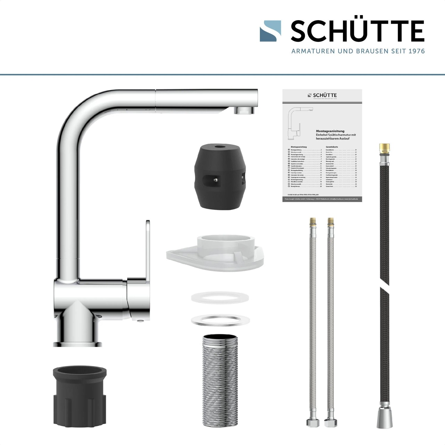 FAUAID Gewerbe-Spülenarmatur Mit Sprühkopf – 63,5 Cm Hoch, Wandmontiert