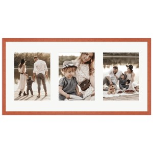 WANDStyle Galerierahmen in Kirschbaum-Optik für 3 Fotos (15x20 cm). Bilderrahmen für die Wand.