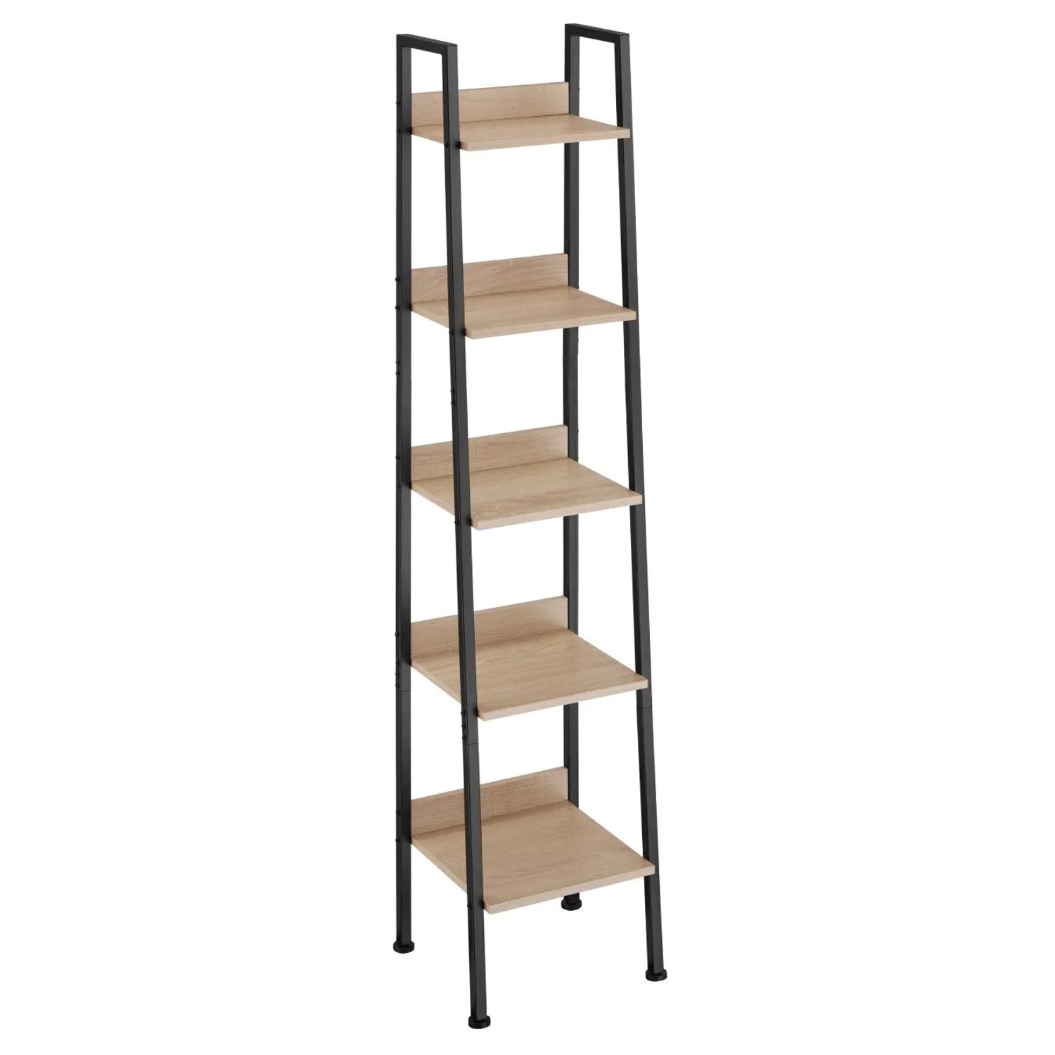 Tectake Leiterregal Folkestone Industrial Style Holz und Stahl  35 50 x 31 50 x 170 50 cm Industrial Holz Hell  Eiche Sonoma