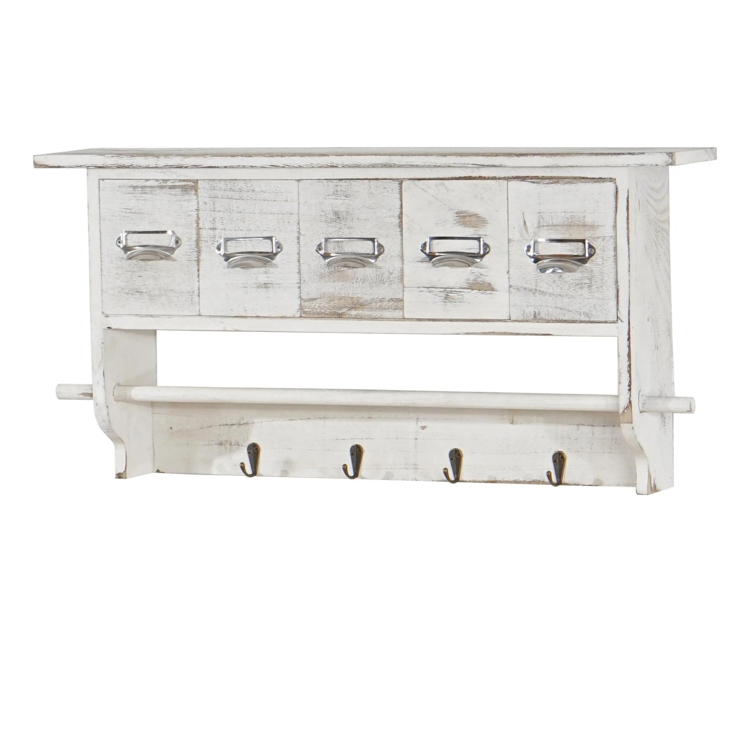 Mcw Garderobe C49 Vintage Mit 5 Schubladen 32x65x13cm Shabby Look Weiß