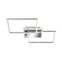 Moderne, dimmbare LED-Deckenleuchte in Silber mit rechteckigem Frame und Backlight.
