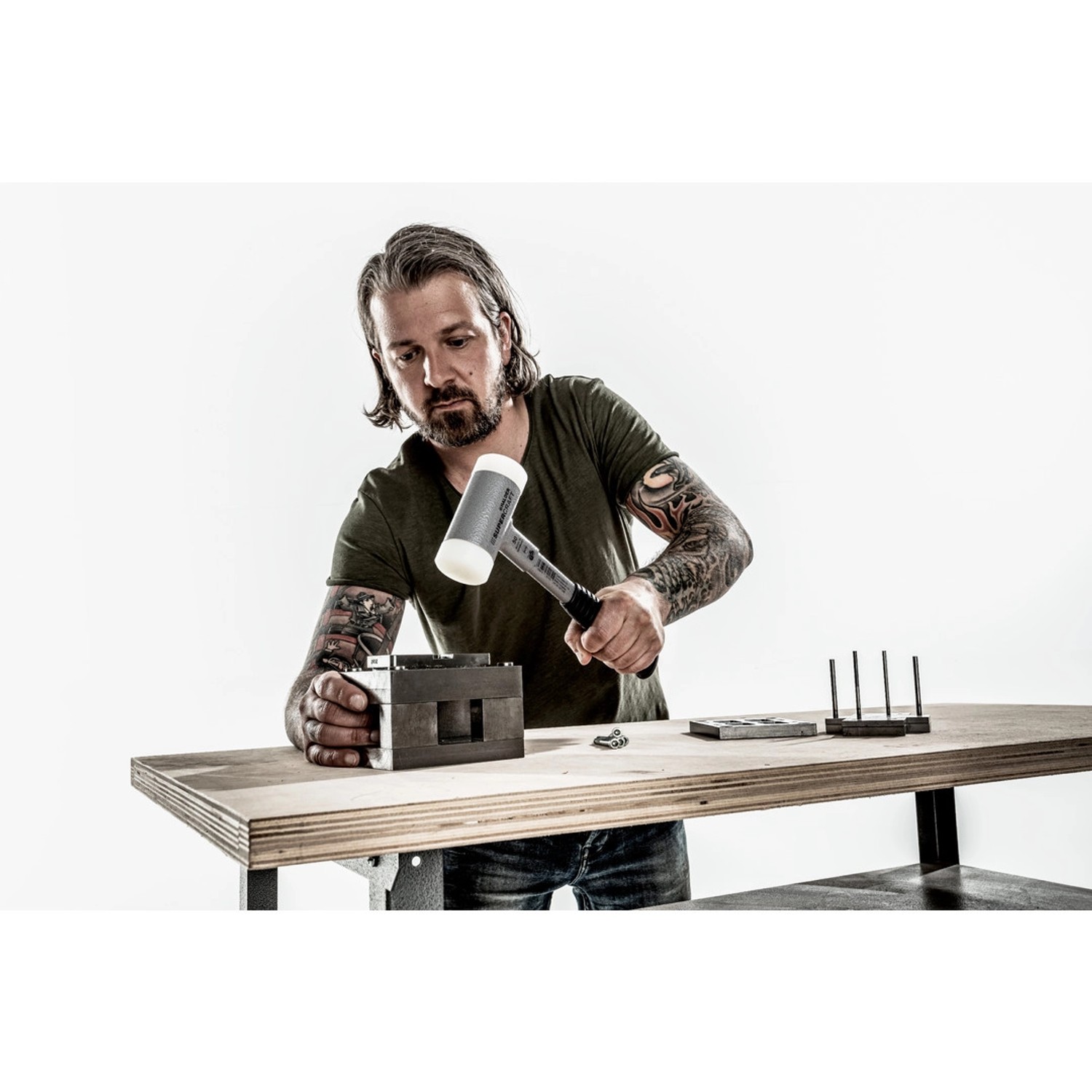 Halder Supercraft Schonhammer Ø 30 mm Rückschlagfrei mit Bruchsicherem StahlrohrStiel_10