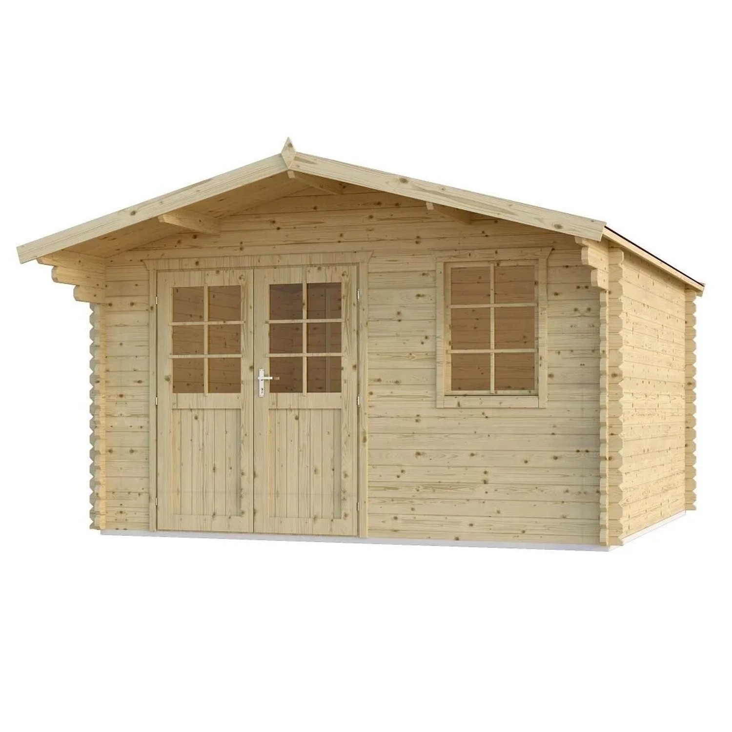 Finn Art Blockhaus 40mm Holz-Gartenhaus 4x3 m Norwegen 15 ohne Fußboden Unbehandelt