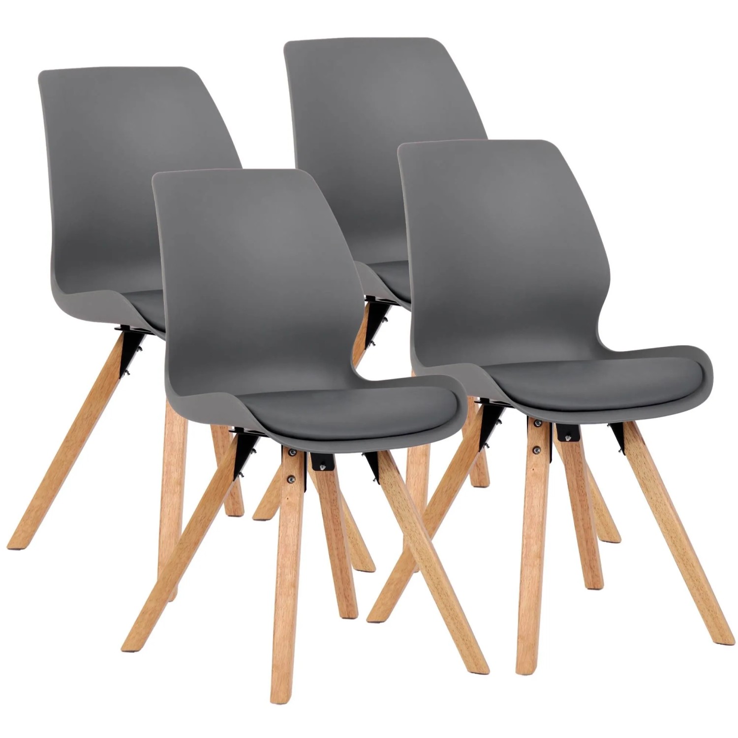 CLP 4er Set Stuhl Luna grau/Kunststoff