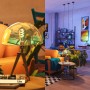 Philips Smart-LED-Leuchtmittel E27 Tropfenform Set. Links warmes Vintage-Licht, rechts kühles Smart-Licht im Wohnzimmer. Anpassbare Farbtemperatur.