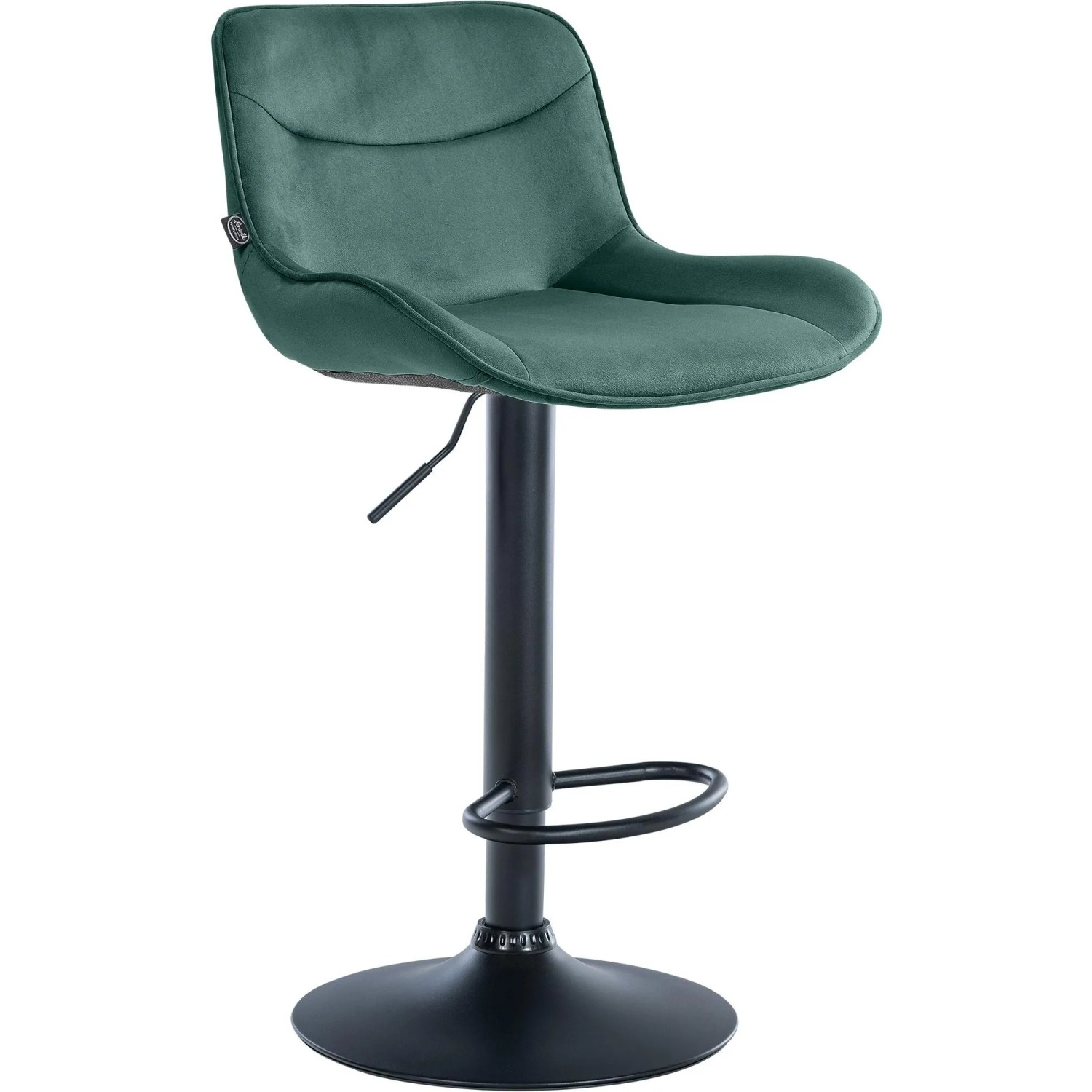 DELUKE Barhocker RAGAD Samt Grünfarbig 49x51x85cm Schwarz Barstuhl Höhenverstellbar Mit Lehne Drehbar Tresenhocker Tresenstuhl