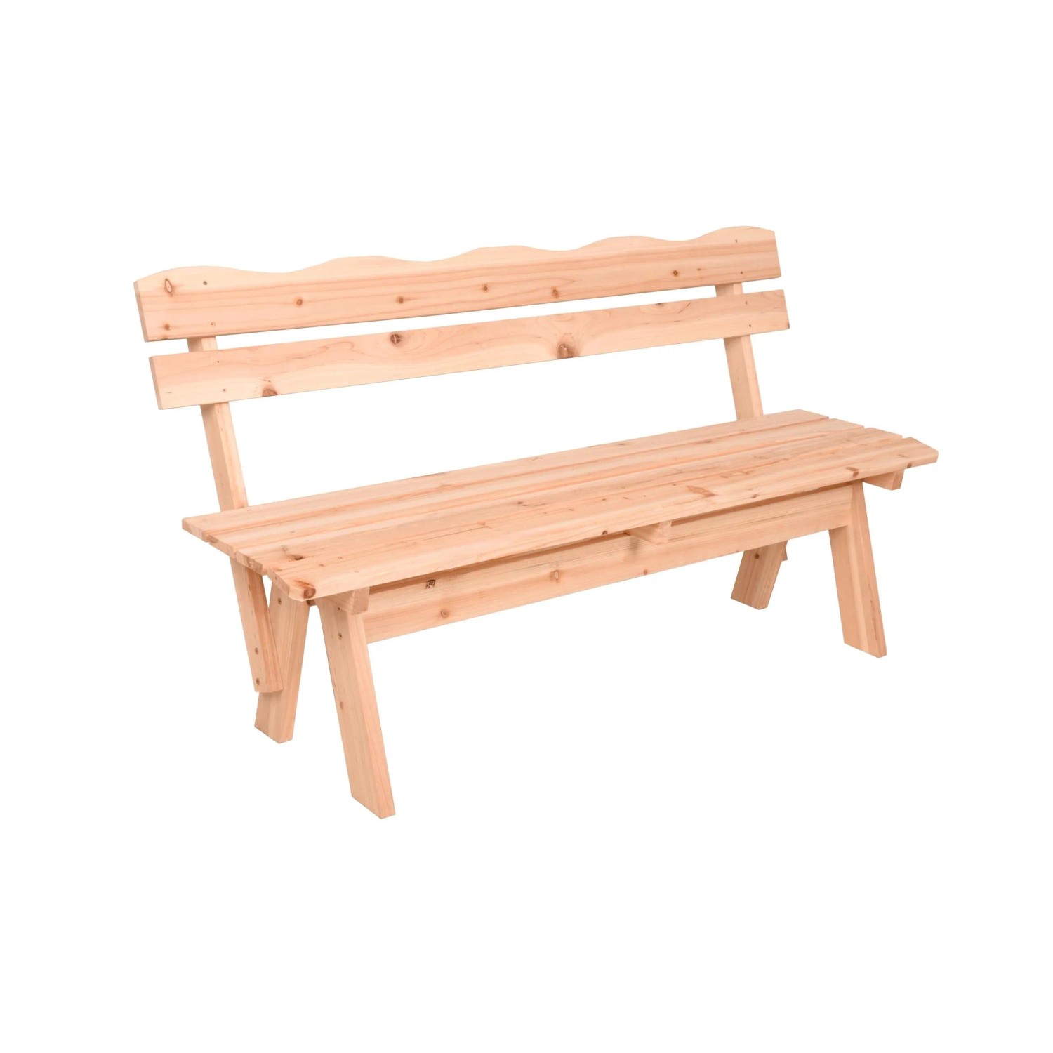 DELUKE Gartenbank PATRIC 150cm Breit Tanne Natur Terrassenbank Wetterfest Sitzbank Outdoor Bank