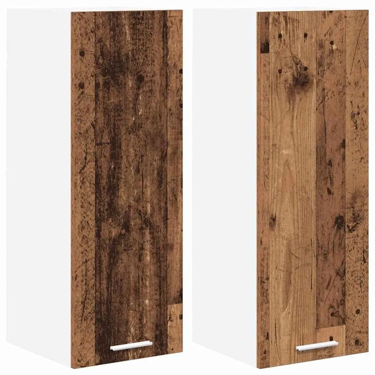 vidaXL Hängeschrank mit Tür 2 Stk Altes Holz und Weiß 30 x 31 x 80 cm 88425 günstig online kaufen