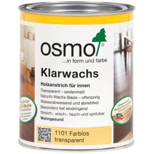 Dose Osmo Klarwachs Farblos 750ml für Holz im Innenbereich, seidenmatter Holzanstrich.
