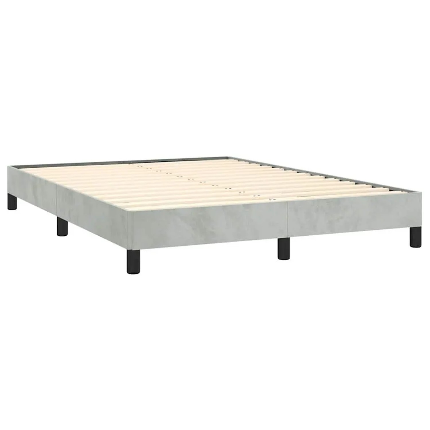 vidaXL Bettgestell ohne Matratze Hellgrau 152x203 cm Queen-Size Samt 347009