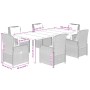 vidaXL 7-tlg. Garten-Essgruppe mit beigen Polyrattan-Stühlen und Tisch mit Glasplatte.