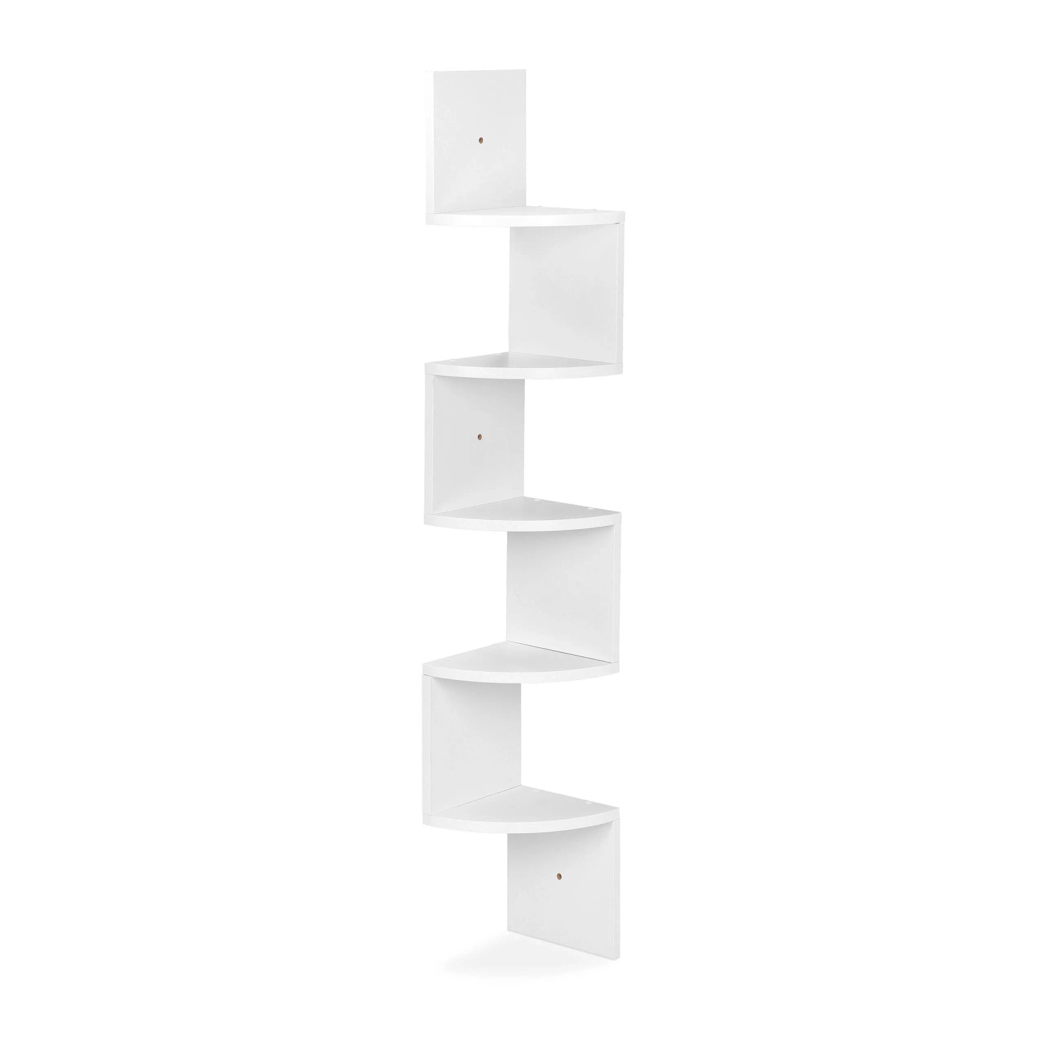 Relaxdays Eckregal MDF Weiß mit 5 Ablagen 122 cm x 19,5 cm x 19,5 cm 3,7 kg
