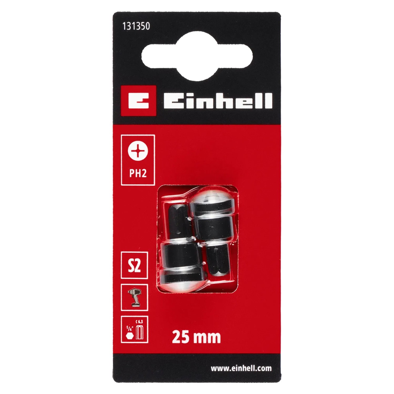 Einhell Trockenbau-Bit-Set, 2-teilig, 25 mm, PH2, für Schraubendreher und Akkuschrauber.
