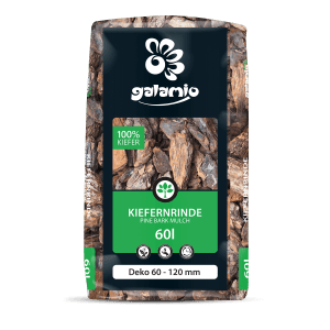 Palette Galamio Kiefernrinde Deko, 39 Säcke à 60l, Rindenmulch für den Garten.