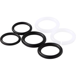KÖRO O-Ringe Dichtungsset, 6-teilig, für Schwenkausläufe, schwarz und weiß.