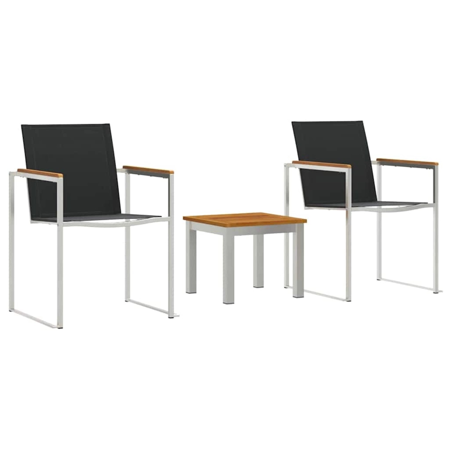 vidaXL Outdoortisch-Set 3-Tlg Braun Schwarz Massivholz Akazie 3334839 günstig online kaufen