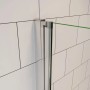 AICA Badewanneaufsatz 120x140cm, 2-teilige Faltwand, Linksmontage, 6mm ESG Nano-Glas Duschkabine.