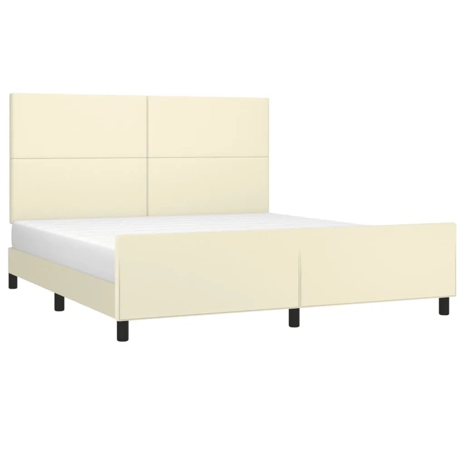 vidaXL Bettgestell mit Kopfteil Creme 180x200 cm Kunstleder 3125465