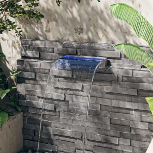 VidaXL Wasserfall-Element 45cm aus Edelstahl mit RGB LEDs für den Gartenteich.