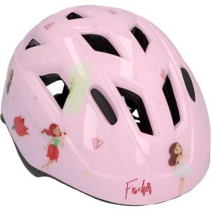 Rosa Fischer Kinder Fahrradhelm mit Prinzessin Motiv, XS/S, mit Belüftungslöchern und LED-Rücklicht.