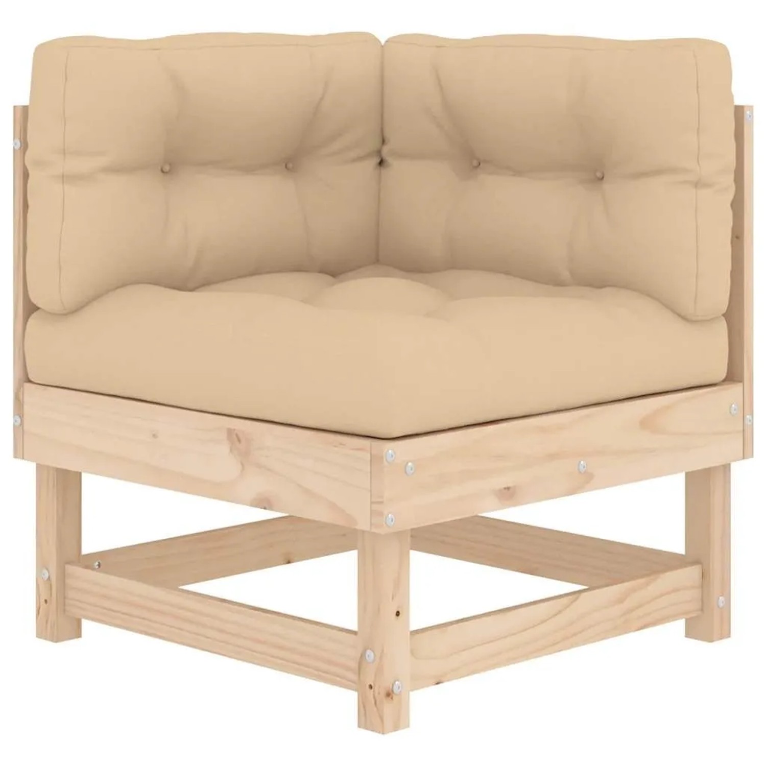 vidaXL Ecksofa mit Kissen Massivholz Kiefer 825422