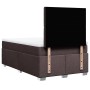 Dunkelbraunes vidaXL Boxspringbett 120x200 cm mit Matratze und Kopfteil.