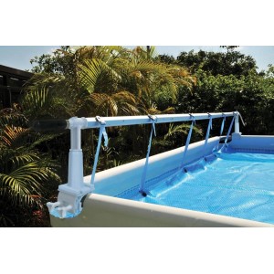 KWAD Poolplanen-Aufroller für Framepools bis 5,5m. Einfache Handhabung und korrosionsbeständig.