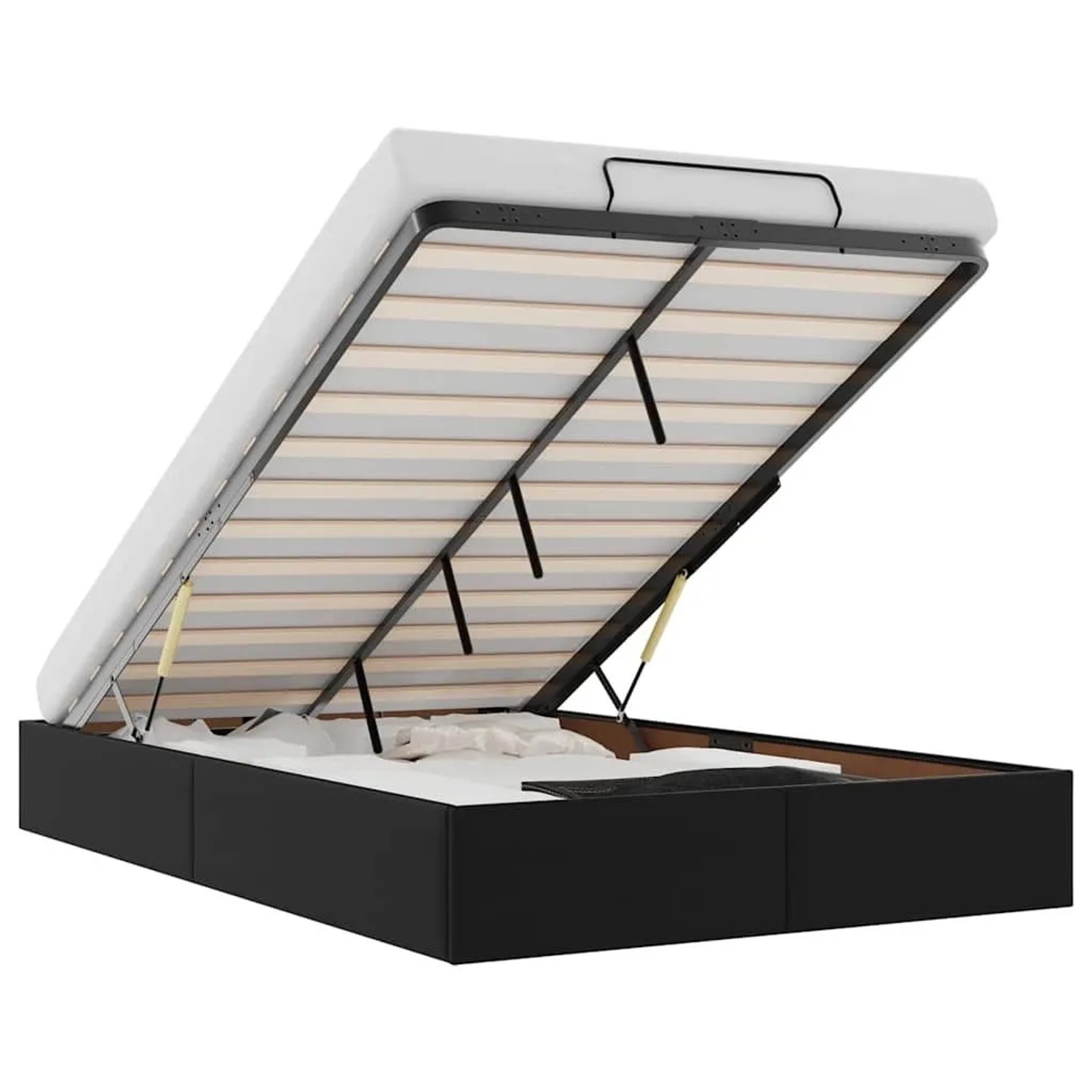 vidaXL Ottoman-Bett ohne Matratze Schwarz 120x190 cm Kunstleder 3310789