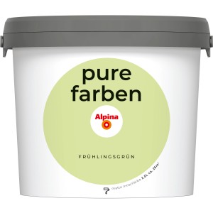 Eimer Alpina Pure Farben Frühlingsgrün, 2,5 l, matte Wandfarbe für Innenräume.