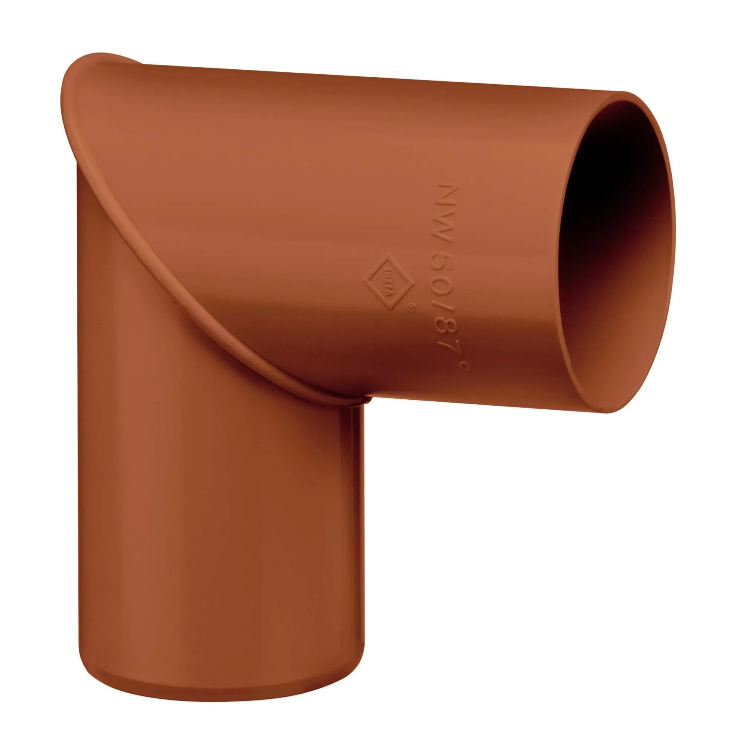 Inefa Rohrbogen 87 Grad PVC 10x DN 50 für Fallrohr Braun Verbindungselement