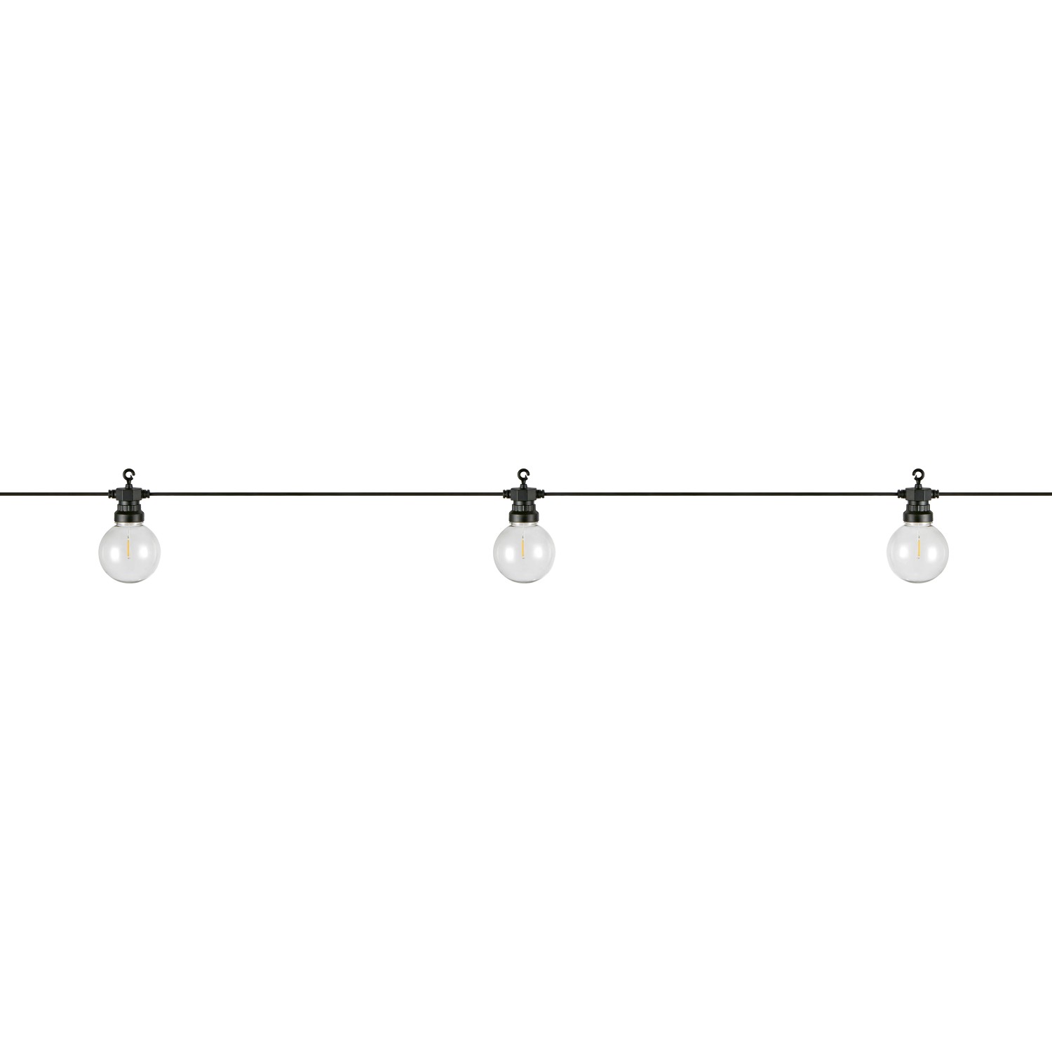 LED Lichterkette Filament, 10 m, klar, für stimmungsvolle Außenbeleuchtung.