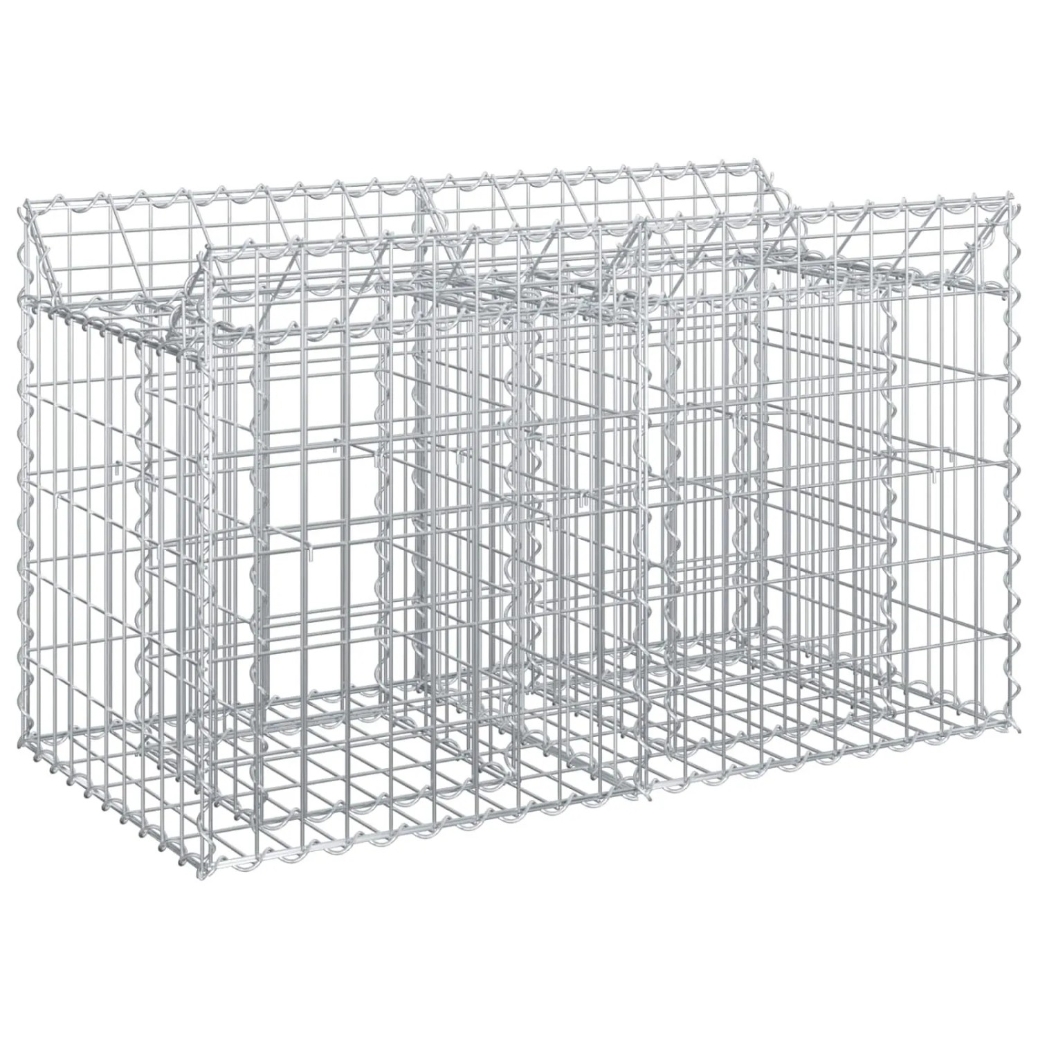vidaXL Gabionen Hochbeet Silber 100 x 50 x 60 cm Verzinkter Stahl 42033291