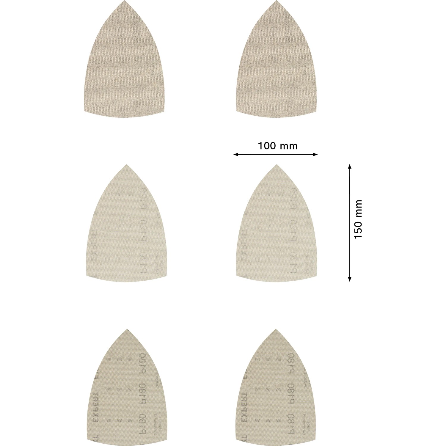 Bosch Expert M480 Schleifblätter, 100x150mm, K80-180, 10-teilig, für Multischleifer.