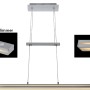 Aluminiumfarbene LED-Pendelleuchte Straight, 103,5 cm, dimmbar, für moderne Beleuchtung.