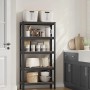 Songmics Standregal Cozory, braun-schwarz, 5 Ablagen, im Küchenambiente.