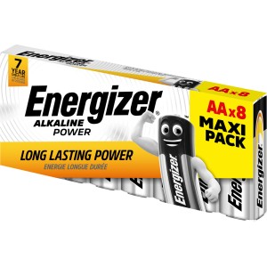 Energizer Alkaline Power AA Batterien, 8er-Pack. Zuverlässige Mignon Batterien für den täglichen Gebrauch.