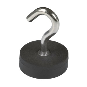 Fix-o-moll Magnethaken, gummiert, schwarz-silber, 38mm. Vielseitiger Haushaltshelfer.